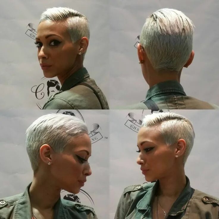 Image may contain: 2 people, closeup Super short hair, Short hair undercut, Hair