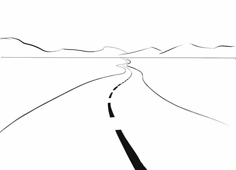 На рисунке схематично изображена прогулочная дорожка. Дорога карандашом. дорога эскиз. дорога схематичное изображение. дорога рисунок карандашом.