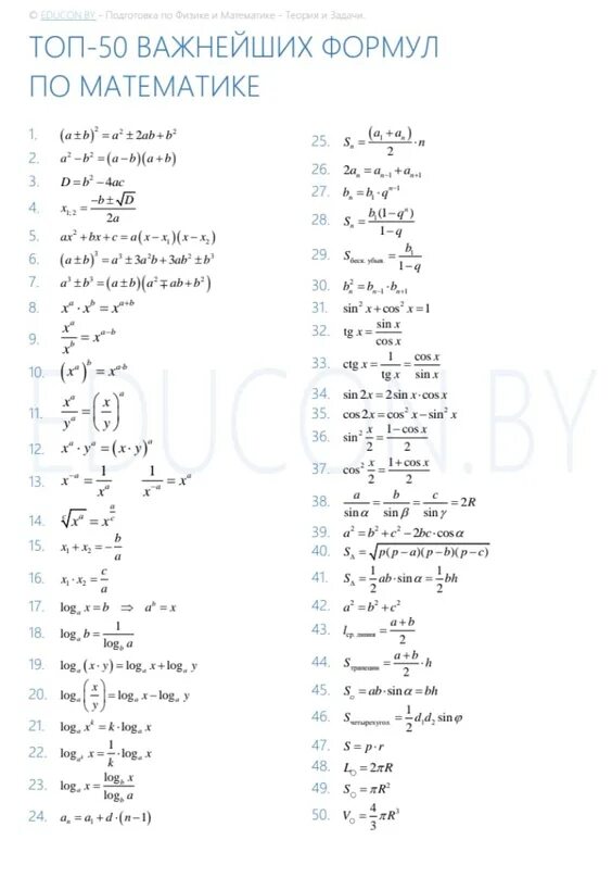 Формулы математика 9 класс. Формулы для экзамена по математике 9 класс. Формулы по математике за 9 класс для экзаменов. Основные формулы по математике ЕНТ. Тест на знание формул