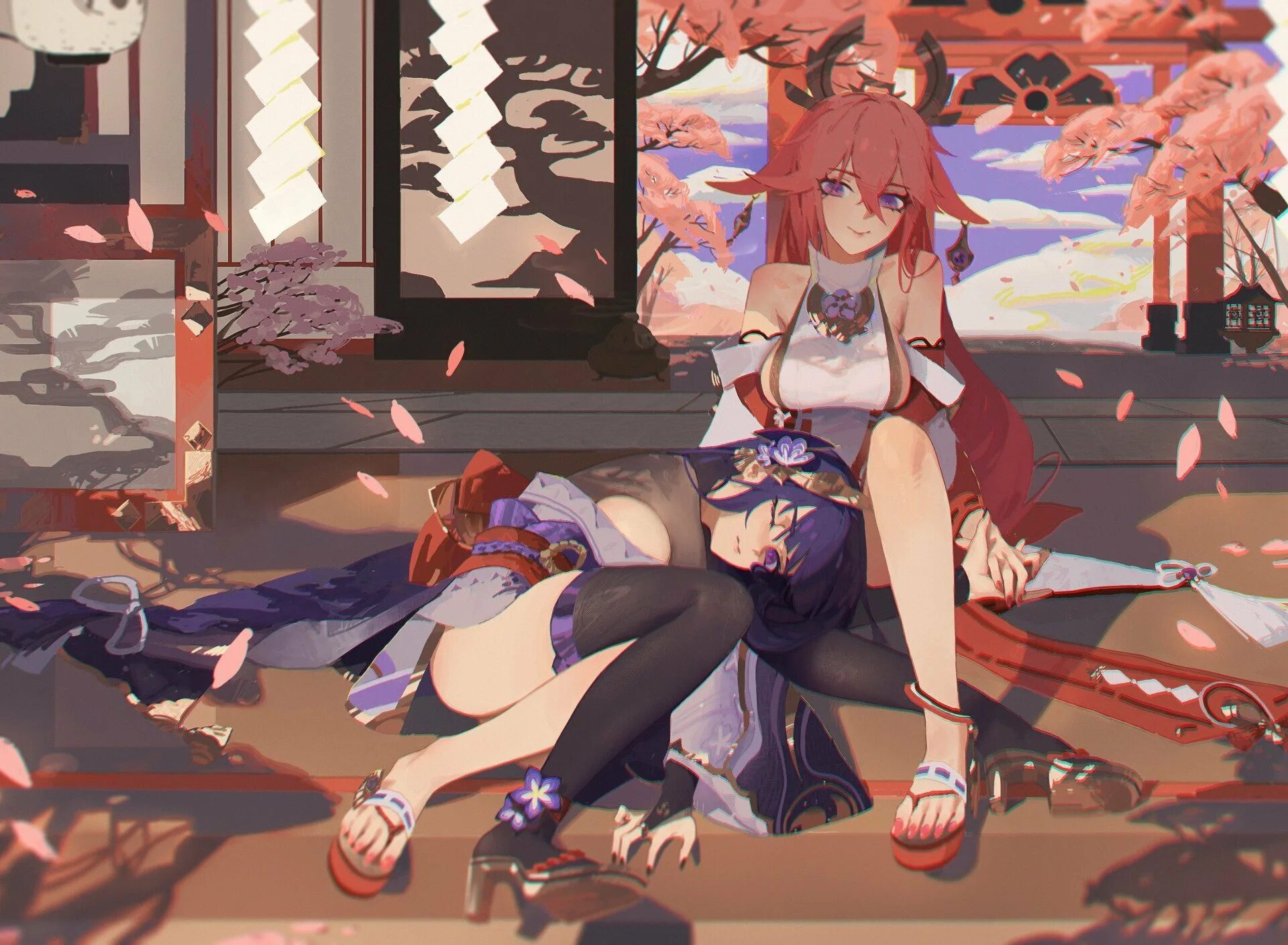 Мико геншин импакт. Райден сегун и мико. Райден и мико. Сегун райден и яэ мико. Сегун райден и яэ мико.