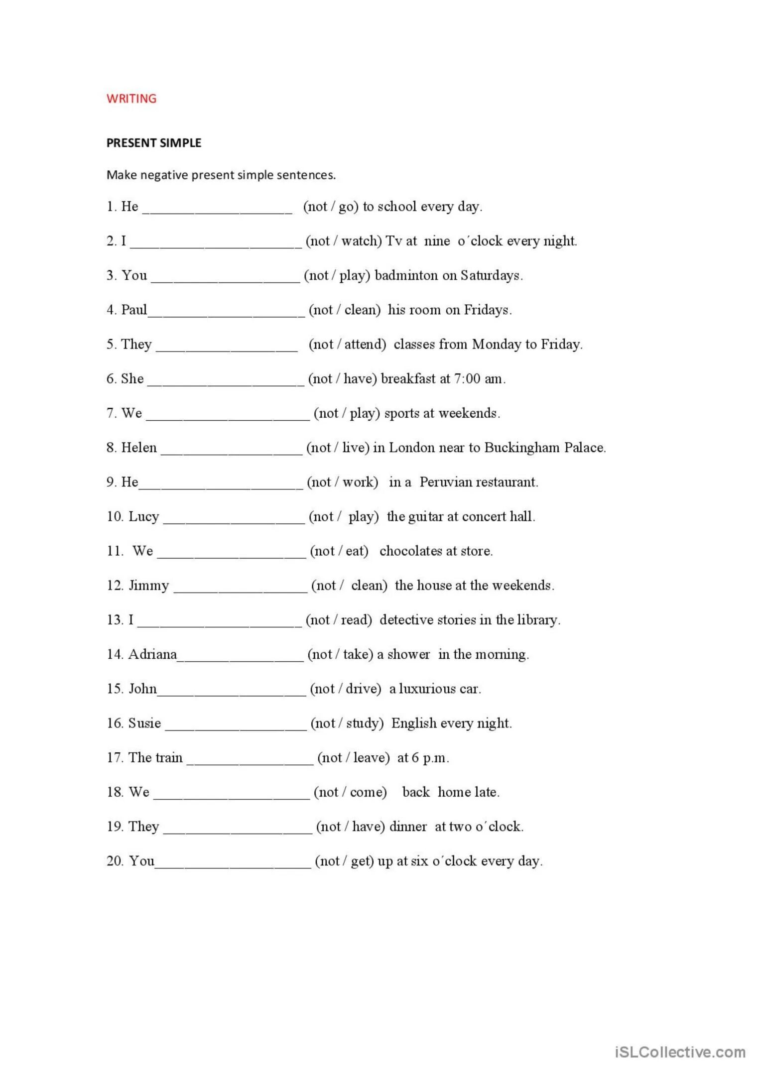 Present simple positive exercises. Present simple negative worksheets. present simple positive and negative worksheet. present simple negative exercises. present simple negative for kids.
