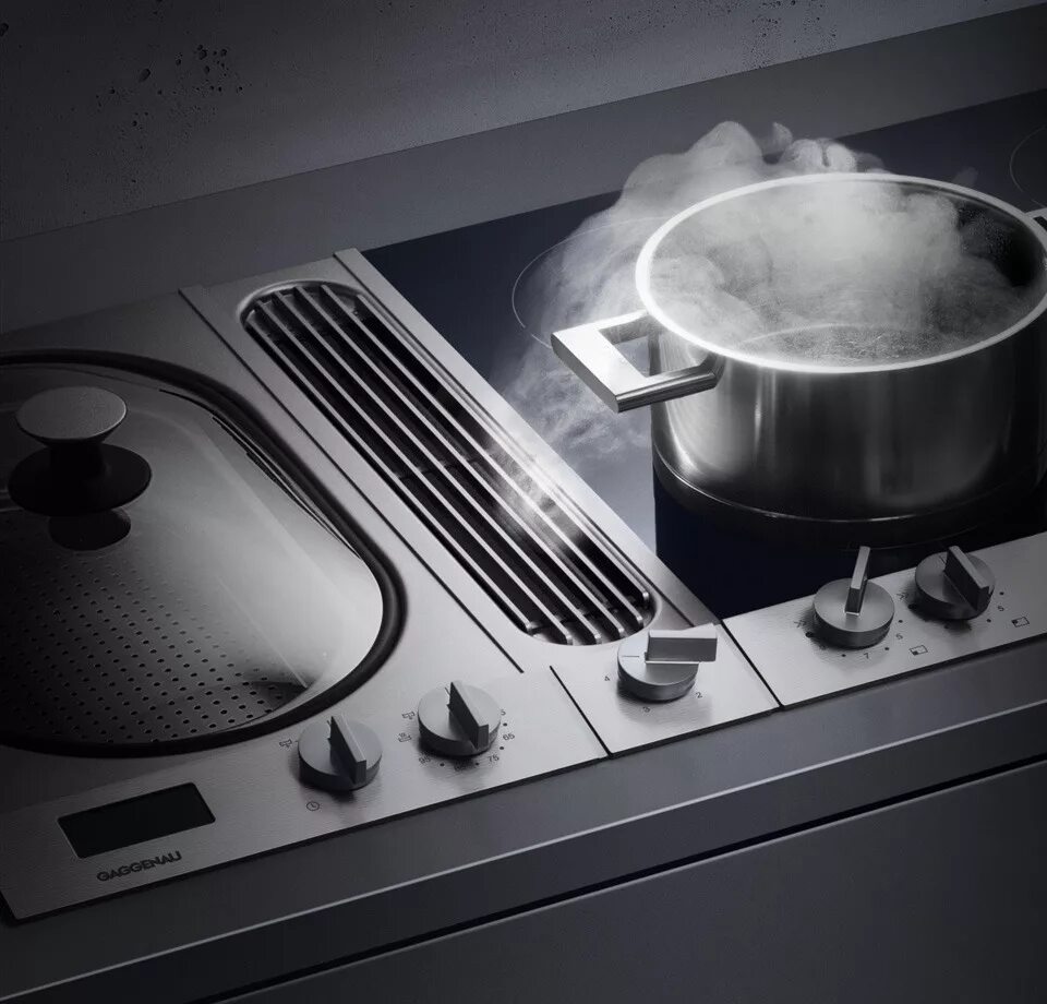 Вытяжка в плите. Вытяжка Gaggenau vl414110. Вытяжка Гаггенау встраиваемая. Встраиваемые вытяжки Gaggenau. Вытяжка Гаггенау встраиваемая в столешницу.