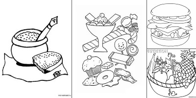 раскраска полезные продукты для детей