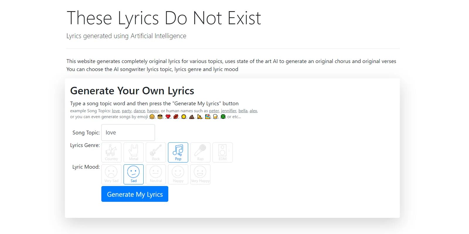 Song Generator. Ai generate text