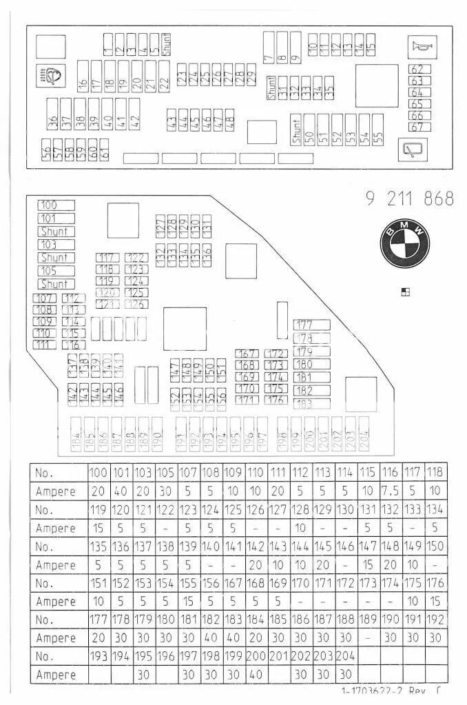 Fuse box diagram BMW X3 G01 and relay with assignment and location