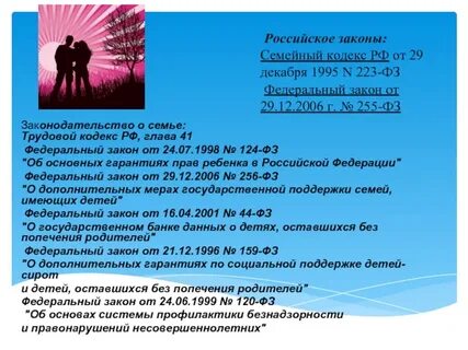 223 фз семейный кодекс от 29.12 1995