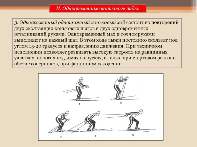 2. Одновременный одношажный коньковый ход. Одновременный одношажный коньковый ход. Одновременно одношажный коньковый ход на лыжах техника. Одновременный двухшажный коньковый ход. Элементы передвижения на лыжах