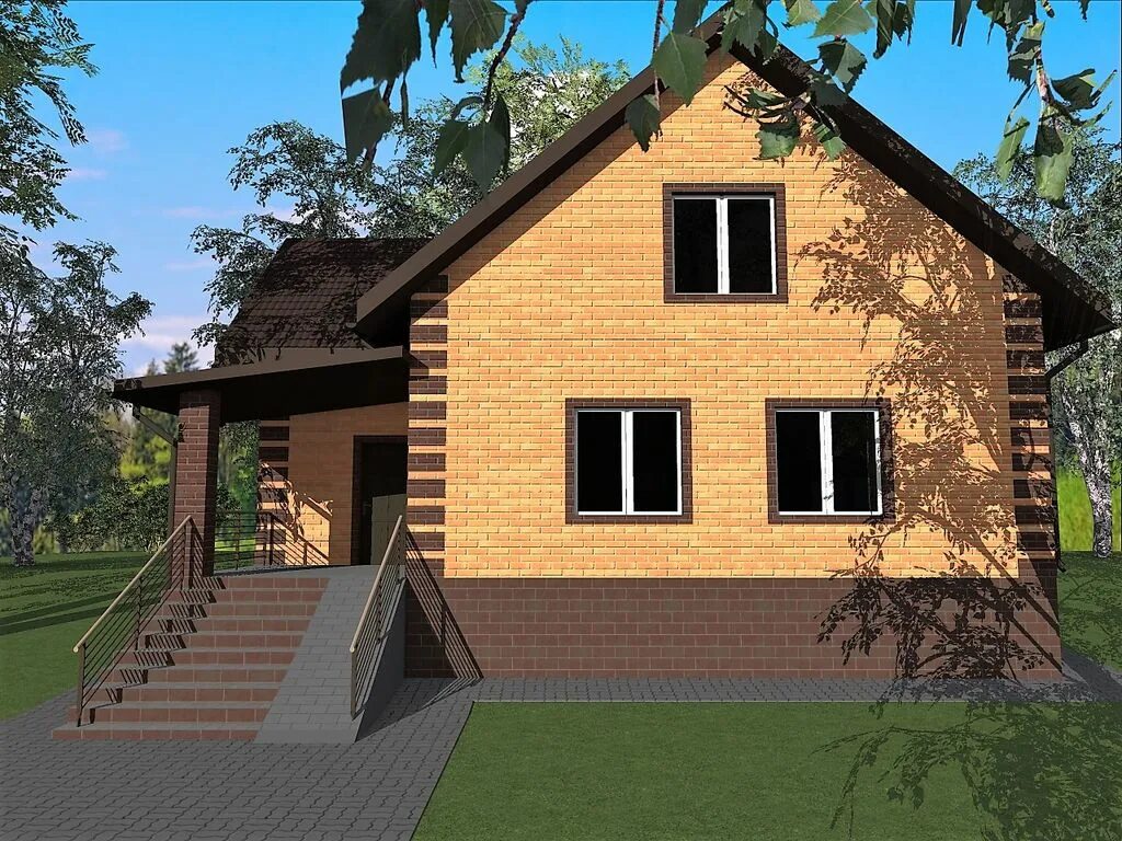 Дома 8 8 из кирпича. Дом с мансардой из кирпича. проекты домов из кирпича одноэтажные с мансардой. полутораэтажный дом из кирпича. проекты кирпичных домов с мансардой.