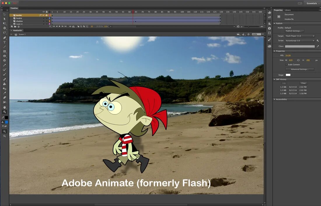 Adobe animate движение