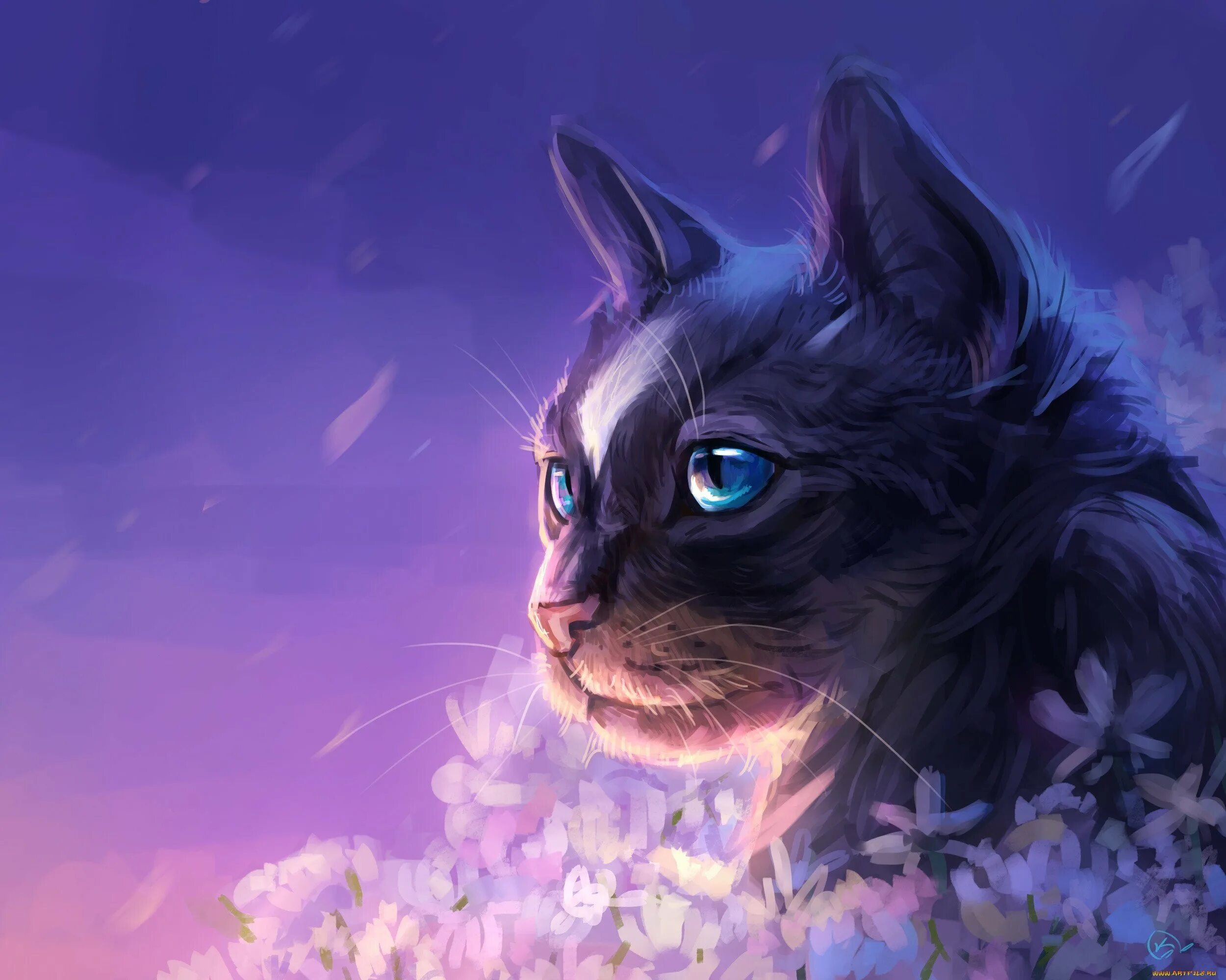 Котики арт. Коты воители фиолетовый. кошка арт. фэнтези кошки. фиолетовая кошка.