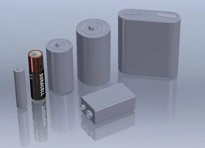 3 AA Batteries. AA Battery Box 3d model. AA Battery Box STL. Ящик для батареек STL.