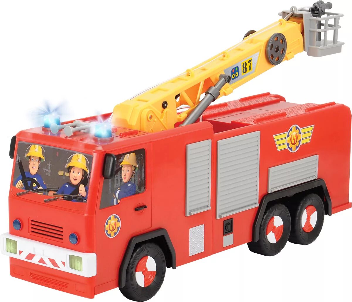 Пожарный автомобиль Dickie Toys пожарный Сэм герой Юпитер (3099001) 62 см. Мусоровоз Dickie Toys 3302000 15 см. Машинка Dickie Toys пожарный Сэм (3093000) 1:64. Пожарная машина песенка