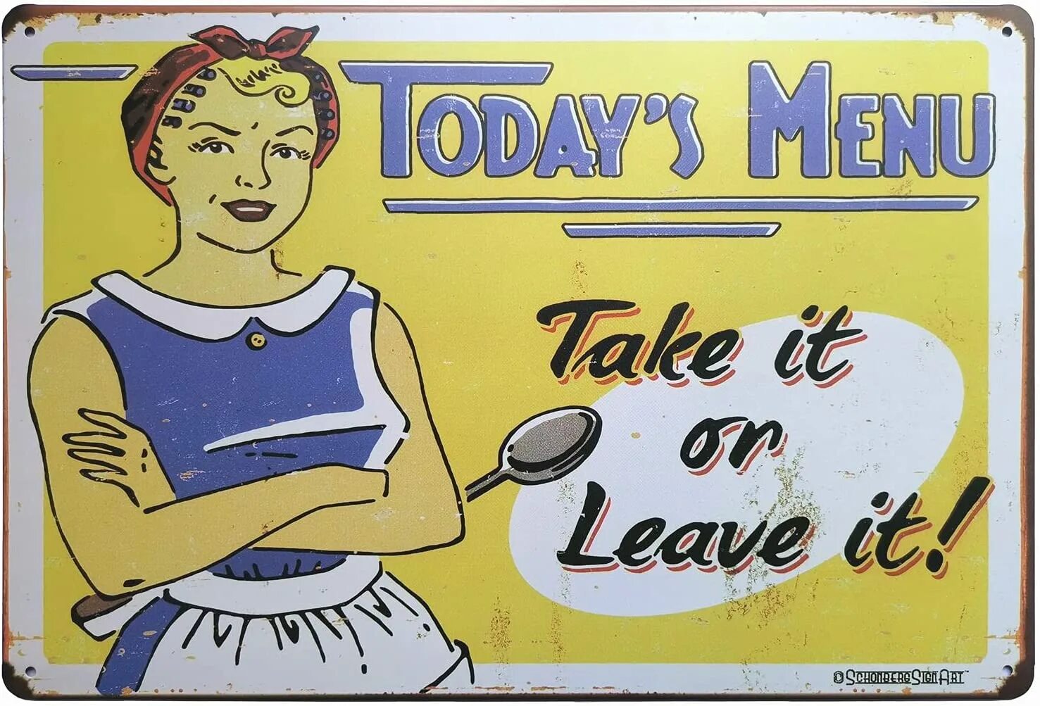 Leave the kitchen. Наклейки ретро кухня. Прямоугольный плакат. Retro Kitchen sign.