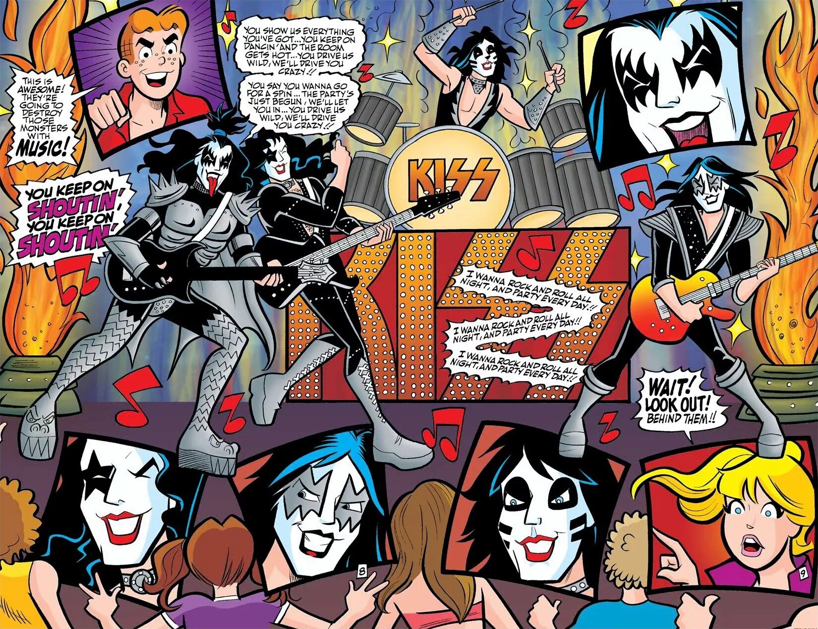 Группа комиксы. Арчи и группа Кисс. Комикс Арчи и группа Кисс. Арчи встречает Kiss. Арчи встречает группу Kiss.