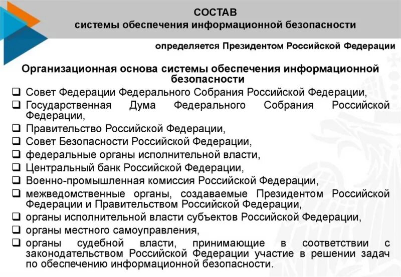 Задачи иб. Структура обеспечения информационной безопасности в РФ. Состав системы обеспечения информационной безопасности определяет. Система обеспечения безопасности РФ. Совет безопасности РФ.