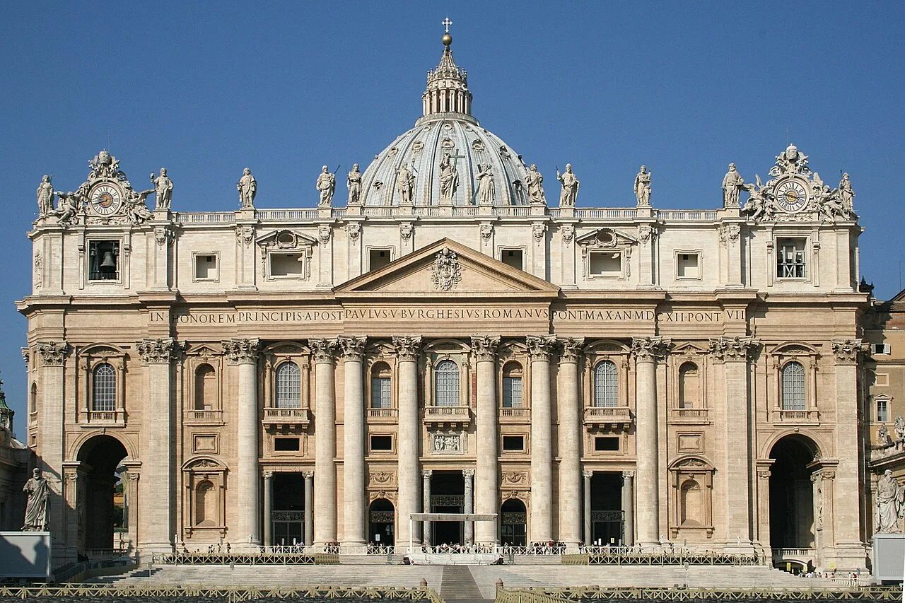 Возрождение собора. Базилика Святого Петра в Риме фасад. Фасад собора Карло Мадерна.