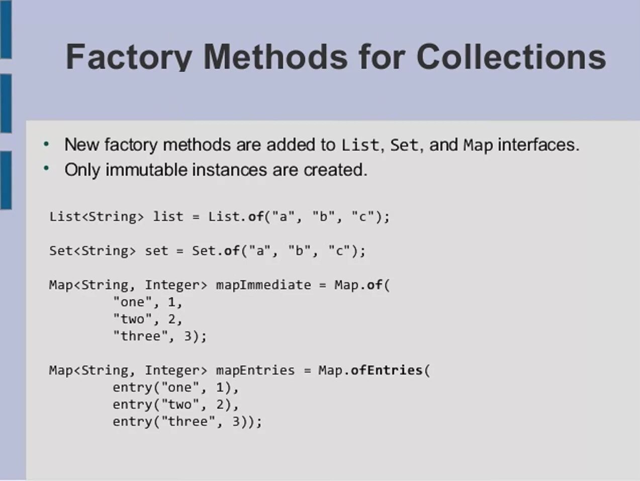 Entry java. Java пример кода. Immutable collections java. Set java методы. Методы String java.
