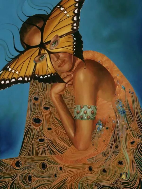 Художник Кристиан Влегелс. Женщина бабочка. Дама с бабочками. Картина женщина с бабочками.