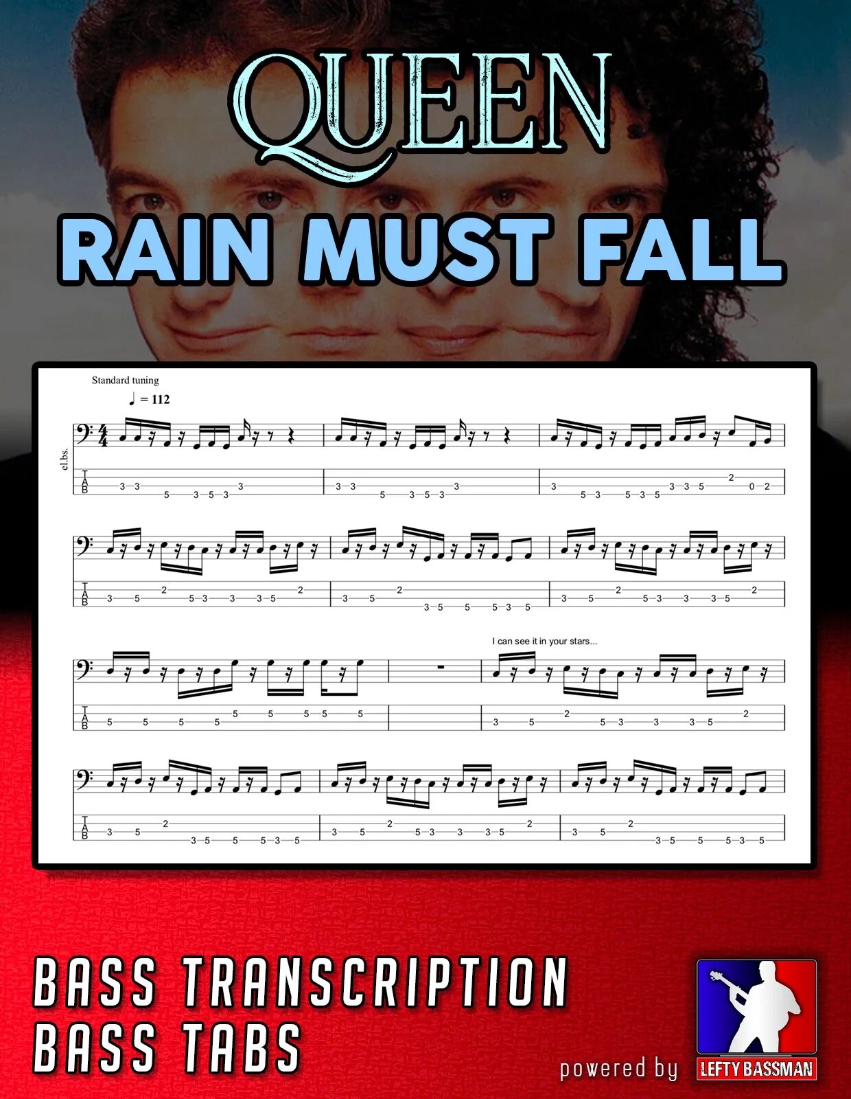 Queen of rain. Квин Rain must Fall Ноты для барабанов. Fell on Black Days Bass Tab.