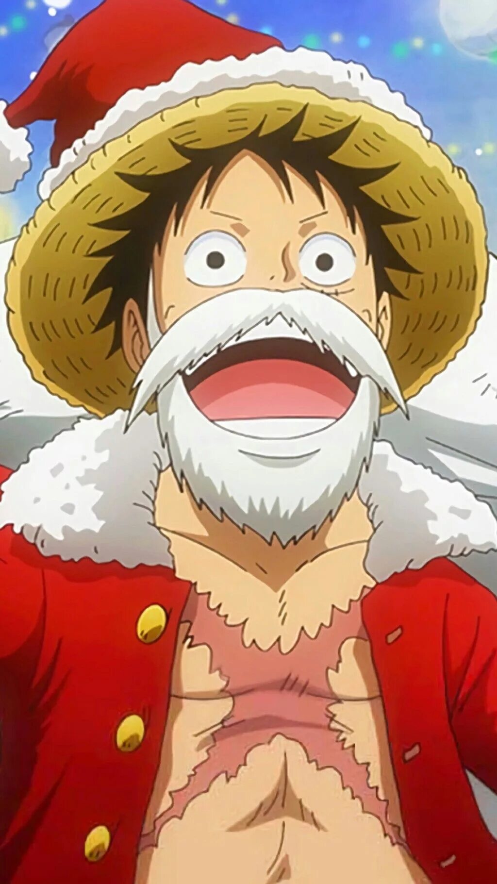 New one piece. Новогодний Луффи Ван Пис. Ван Пис новый год Луффи. Луффи Санта.