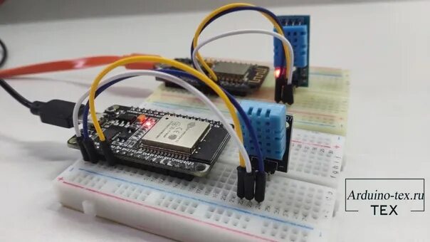 Подключение датчика dht22 к esp32 How to use a ESP32 development board to read temperature and humidity from a DHT