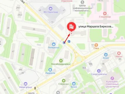 Карта одинцово маршала бирюзова