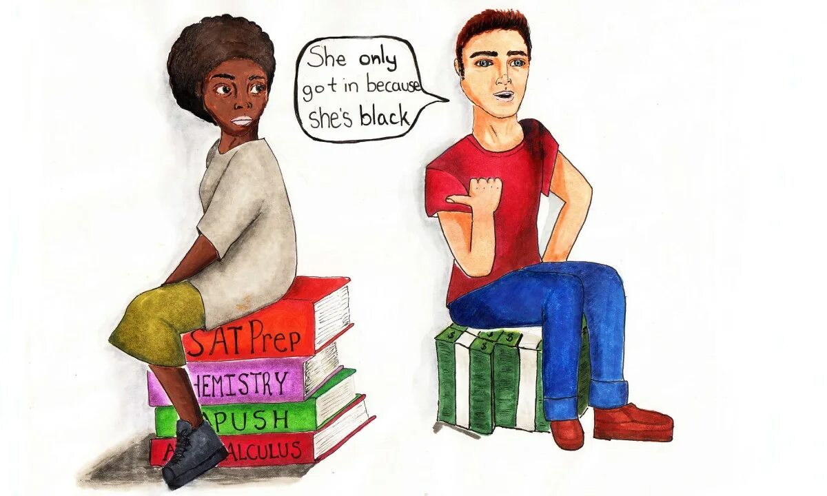 Action reverse. Racism art. reverse racism. affirmative action.