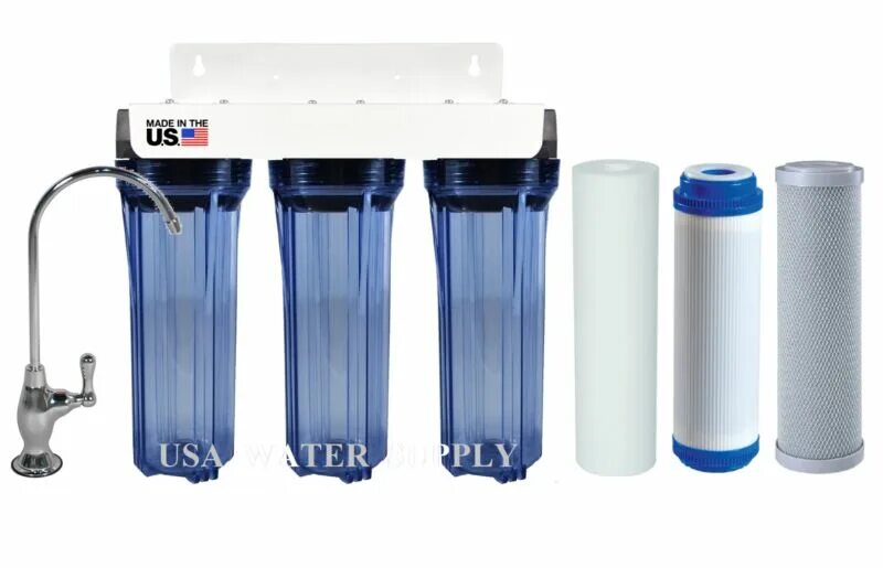 3 Stage Water Filter System. Фильтр под раковину для питьевой воды. Системы фильтрациипитевой под мойку. Water Filter under Sink. Питьевой бачок