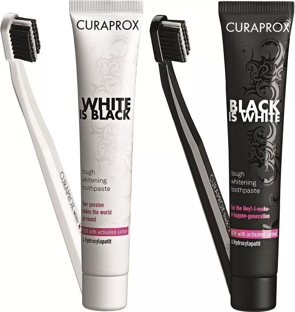 Зубная паста курапрокс. Отбеливающая зубная паста Black is White 90 ml. Curaprox Black is White Set. Black is White от Curaprox. Курапрокс паста зубная отбеливающая 90 мл Блэк.