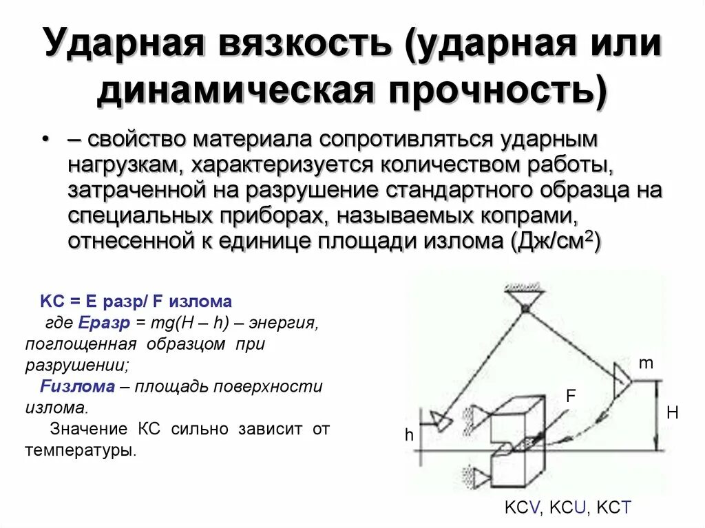 Какие факты говорят что при разрушении динамического. Испытание материалов на ударную вязкость. Как определить ударную вязкость. Определить ударную вязкость материала. Формула расчета ударной вязкости.