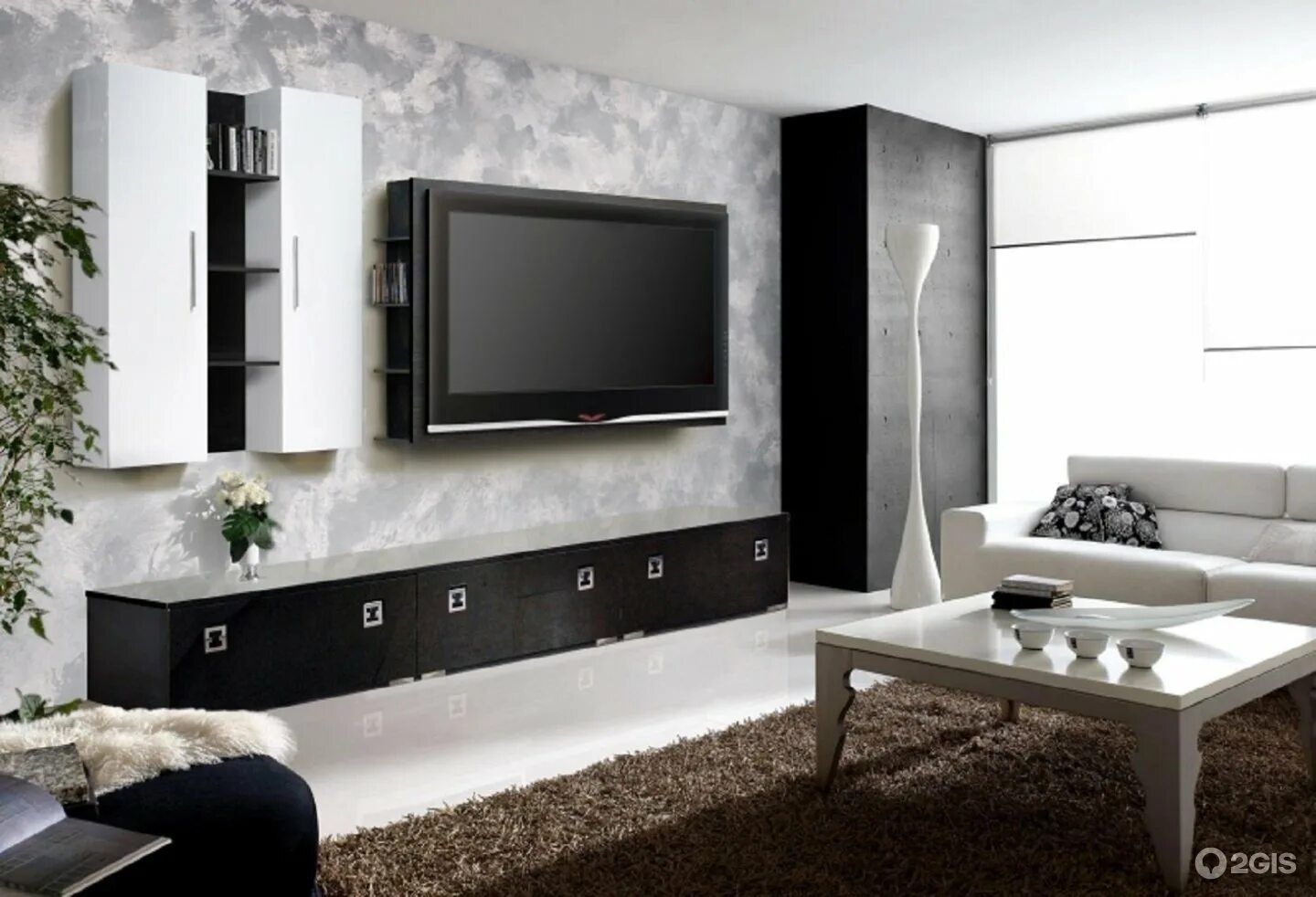 Современная стенка с телевизором. Мебельная фабрика Интердизайн Йоко. Современные стенки в гостиную.