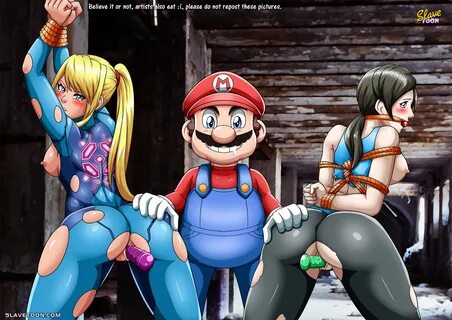 mario, samus aran, wii fit trainer, metroid, nintendo, slavetoon, super mar...