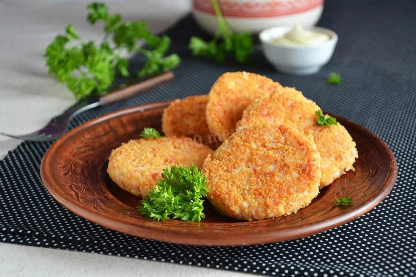 Куриный фарш в сухарях