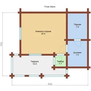 Баня с террасой планировка проекты