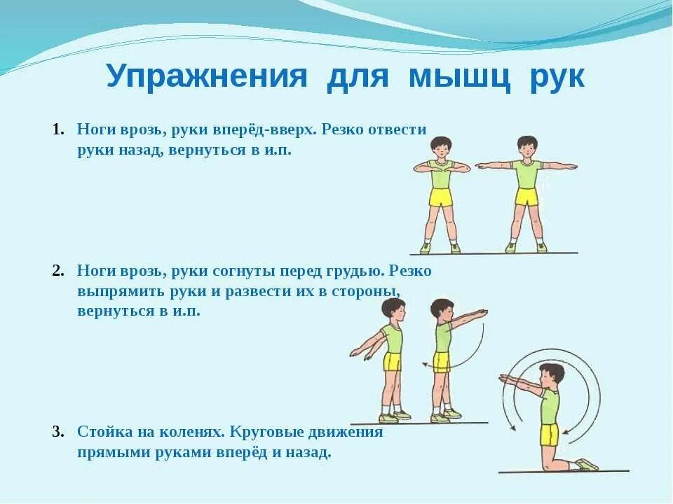 Комплекс физ. Комплекс упражнений утренней гимнастики 3 класс по физкультуре. упражнения по физкультуре для разминки с описанием. комплекс упражнений для зарядки на физкультуре. упражнения на руки по физкультуре.