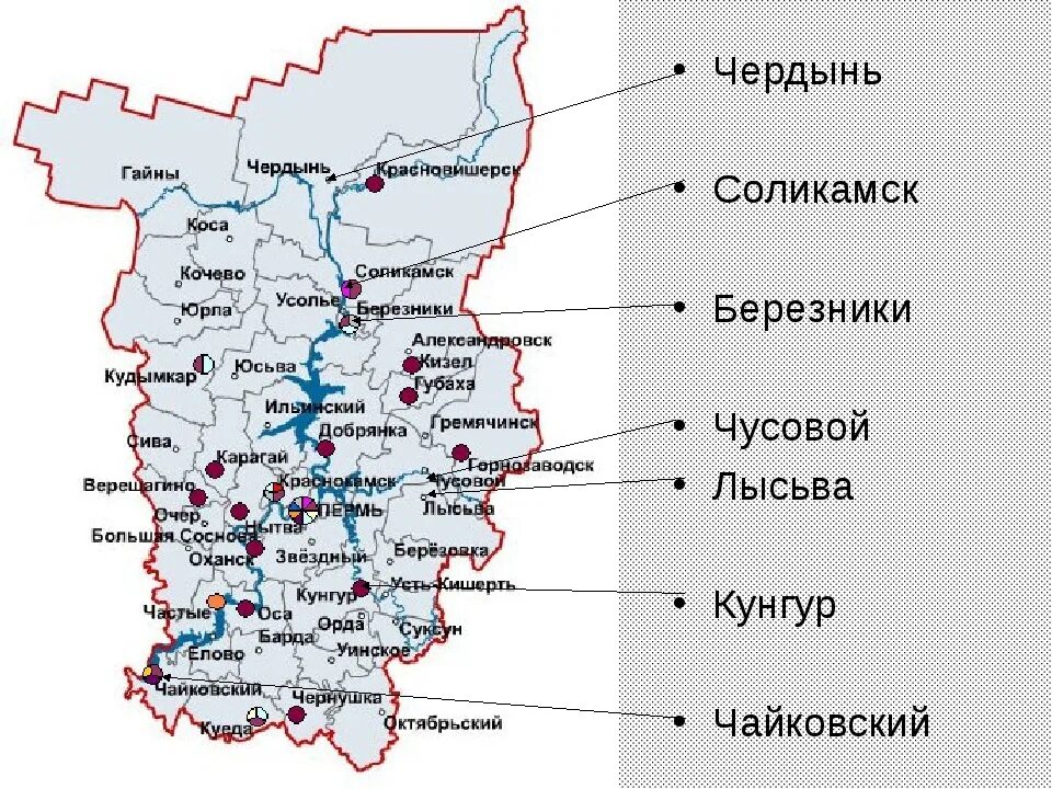 Пермский край состав субъектов. Карта Пермского края с городами. Физическая карта Пермского края. Карта гор Пермского края. Чердынь Пермь на карте.