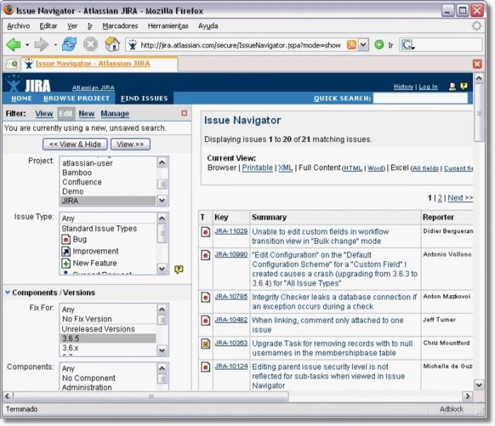 Issue software