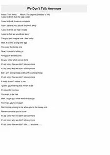 Текст песни we don t talk anymore