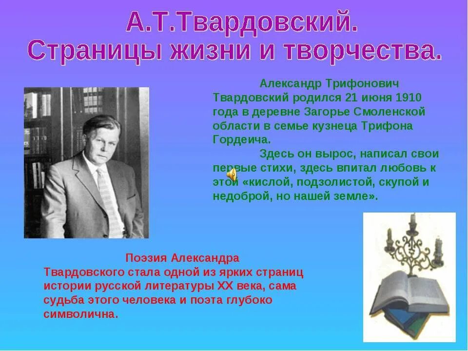 твардовский жизнь и творчество кратко