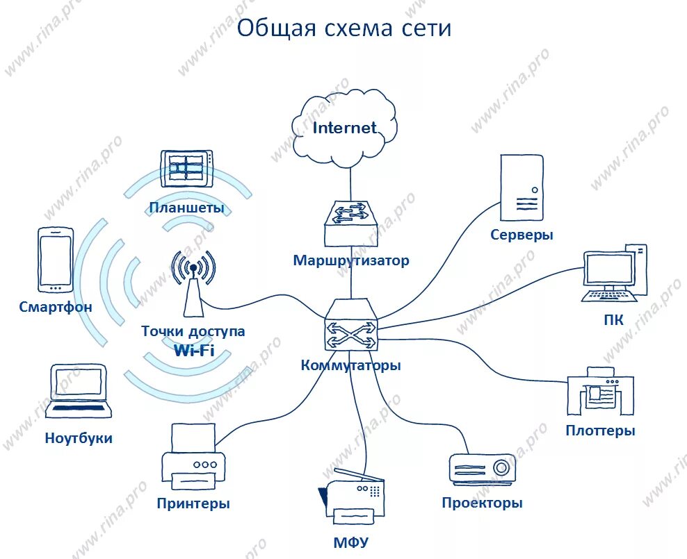 Основные составляющие компьютерной сети. Основные составляющие компьютерной сети