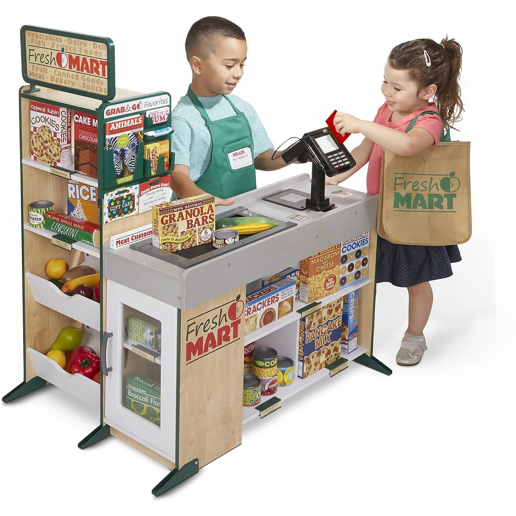 Игра какой магазин. Melissa doug супермаркет. melissa doug wooden fresh mart grocery store set. melissa and doug продукты. игрушечный магазин.