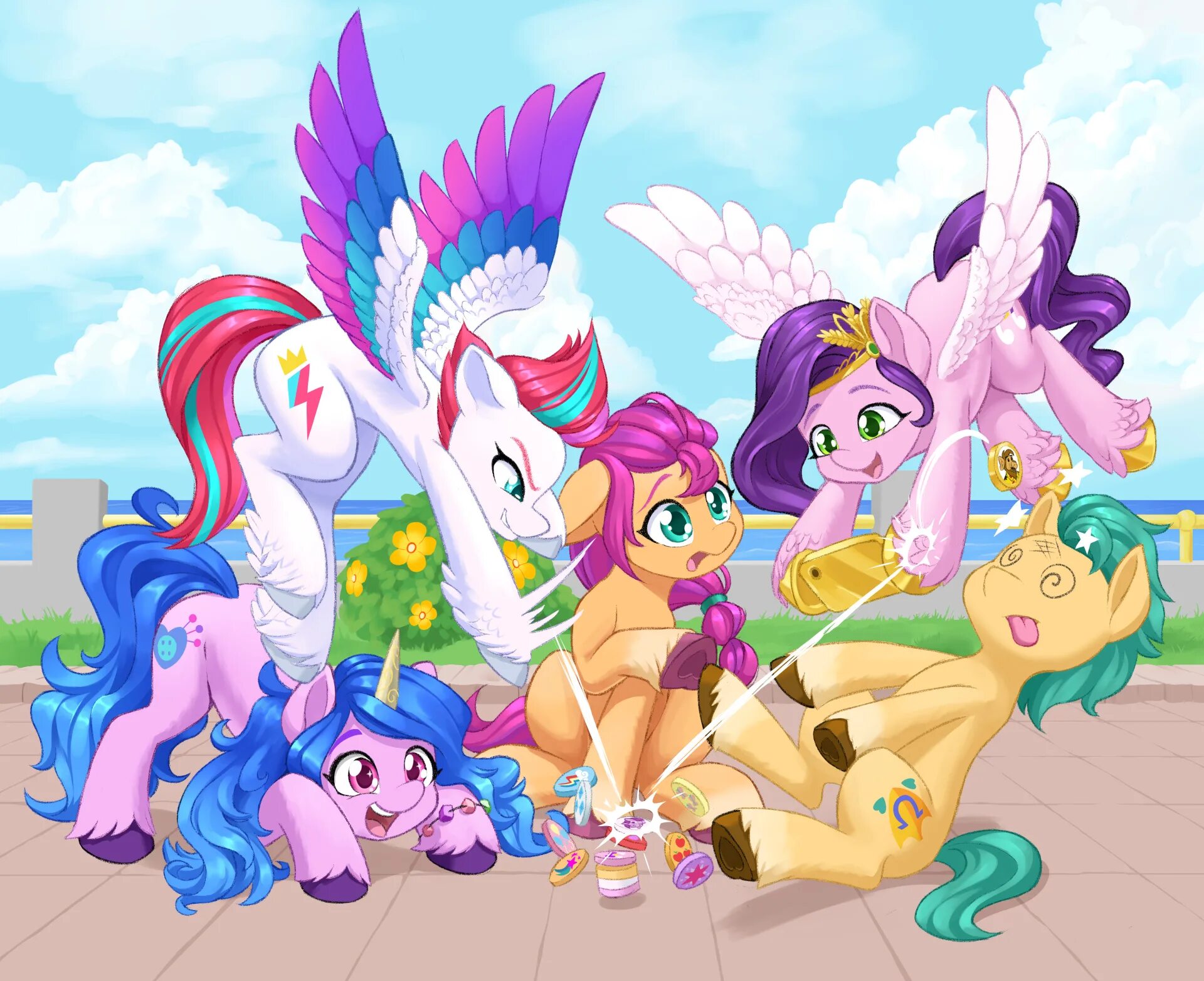 My little pony generations. МЛП g5 Санни. МЛП g5 Иззи. Санни 5 поколение МЛП. Зипп МЛП.