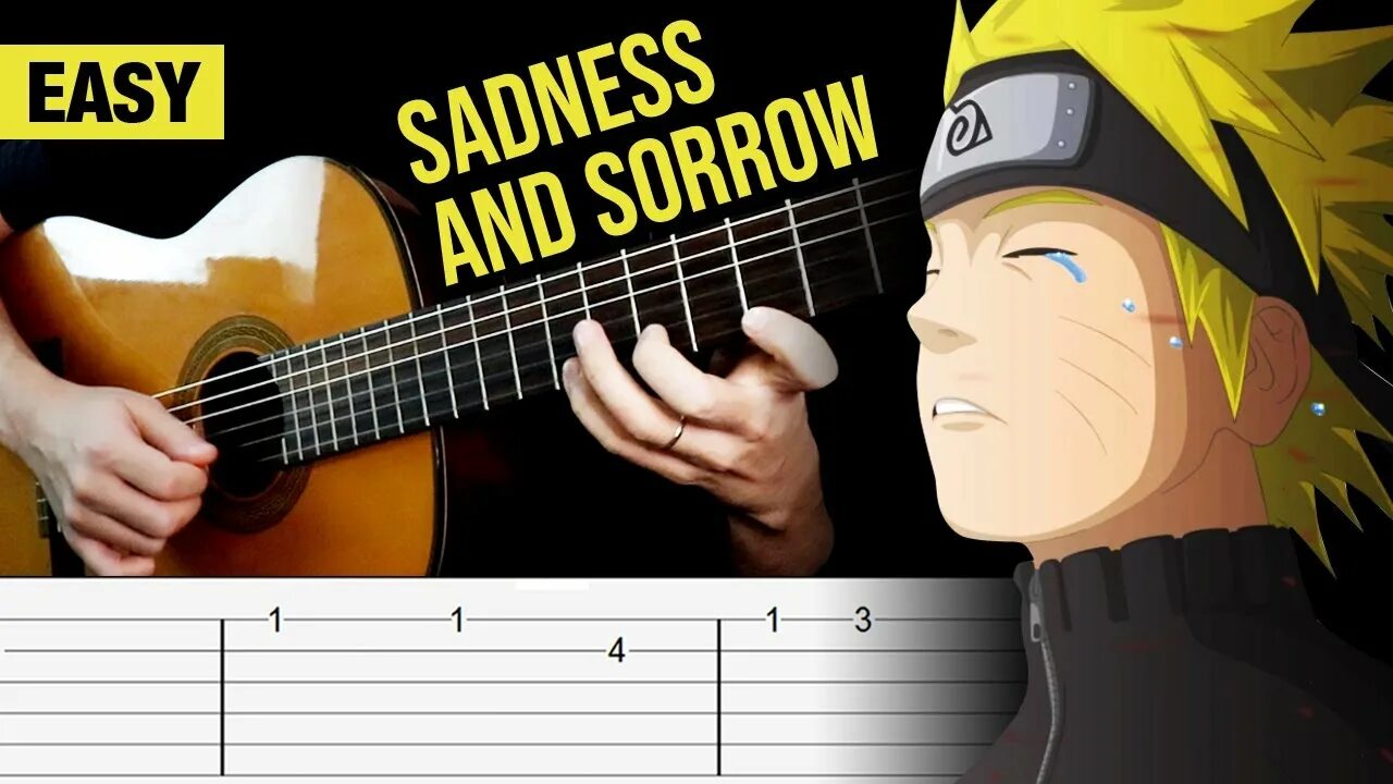 Наруто на гитаре. Naruto Guitar Episode. Ultra Grief Guitar. Sadness and Sorrow (Naruto)(easy Ukulele Tabs.