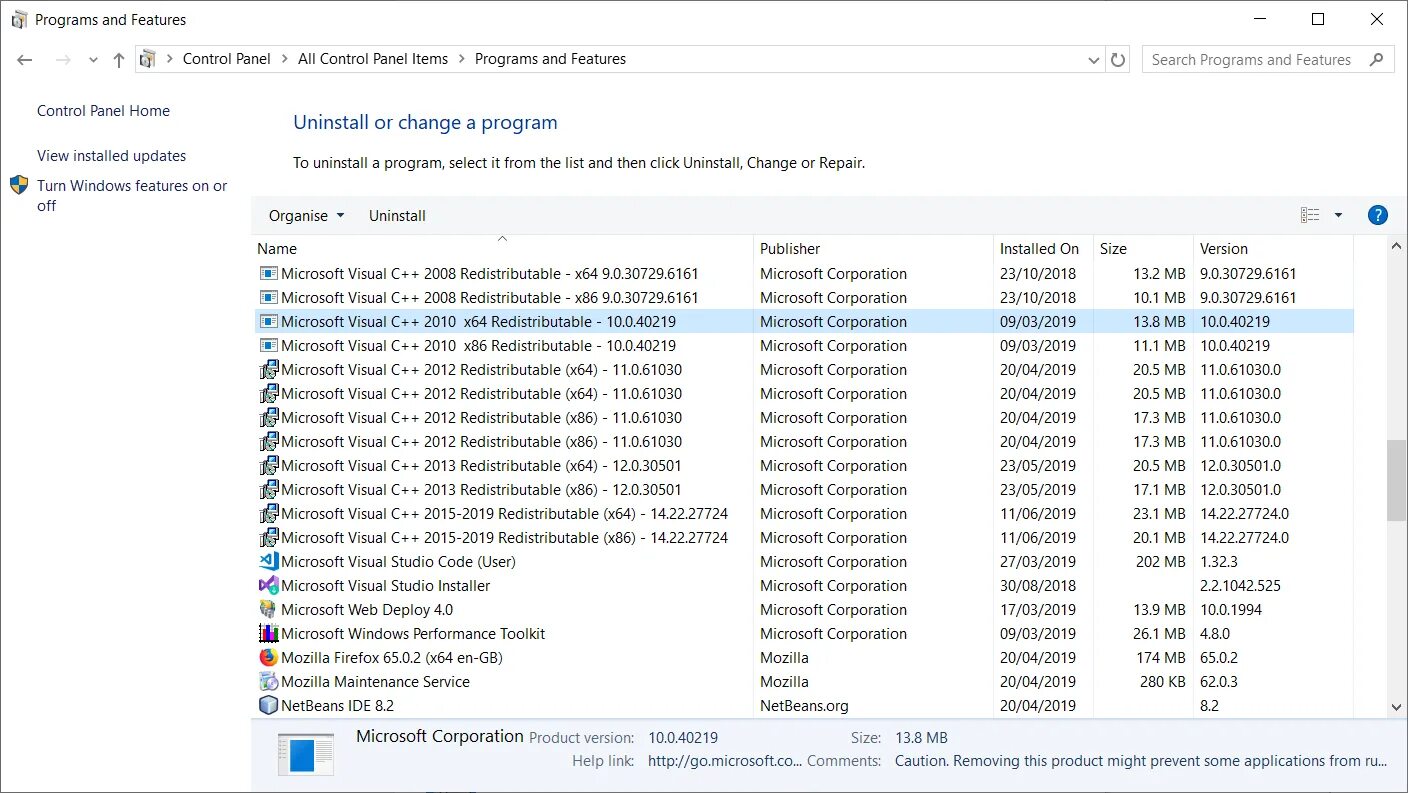 Microsoft Visual c++ 2015-2019. Microsoft Visual c++ 2008-2019. Visual c++ Redistributable package. Microsoft Visual 2010. Redistributable package hybrid