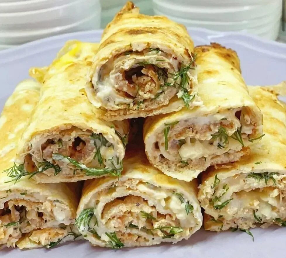 Блинчики с куриным фаршем