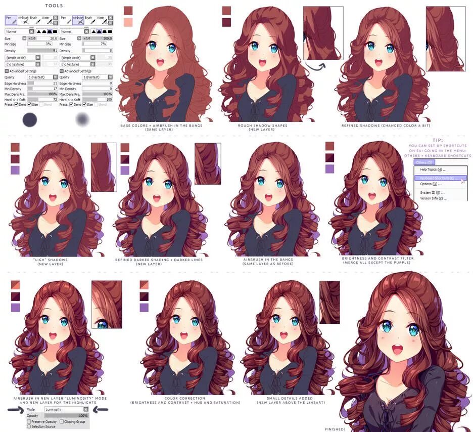 Hair color shading