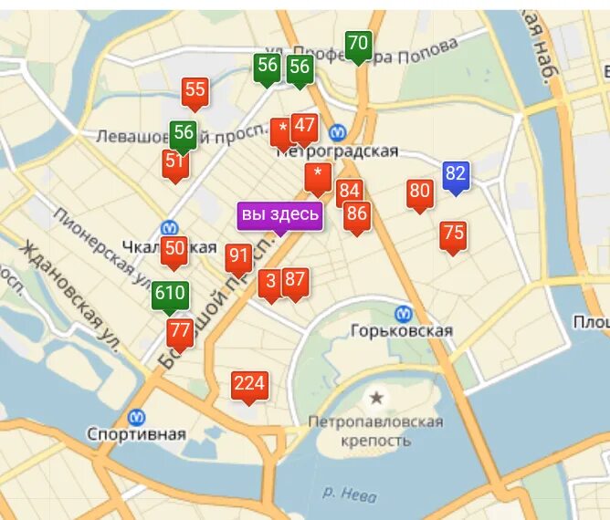 Школы на карте спб