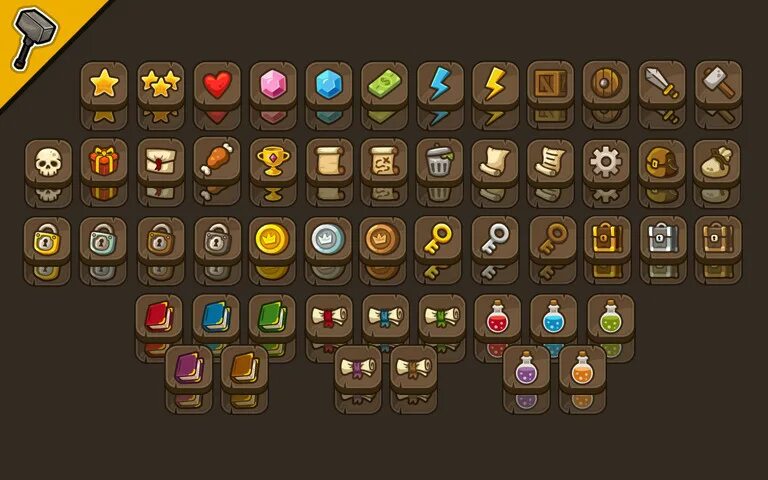 Gui icon. Кнопки ui unity. значок gui. wooden ui. fantasy ui 2d gui unity asset.