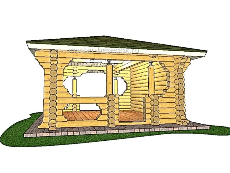 Беседка из оцилиндрованного бревна проекты. Золотая беседка. Беседка из золота. Беседка из оцилиндровки чертеж.