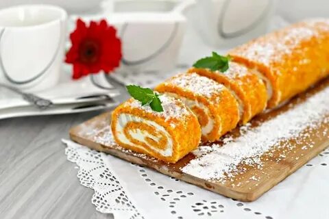 Морковный рулет с кремом